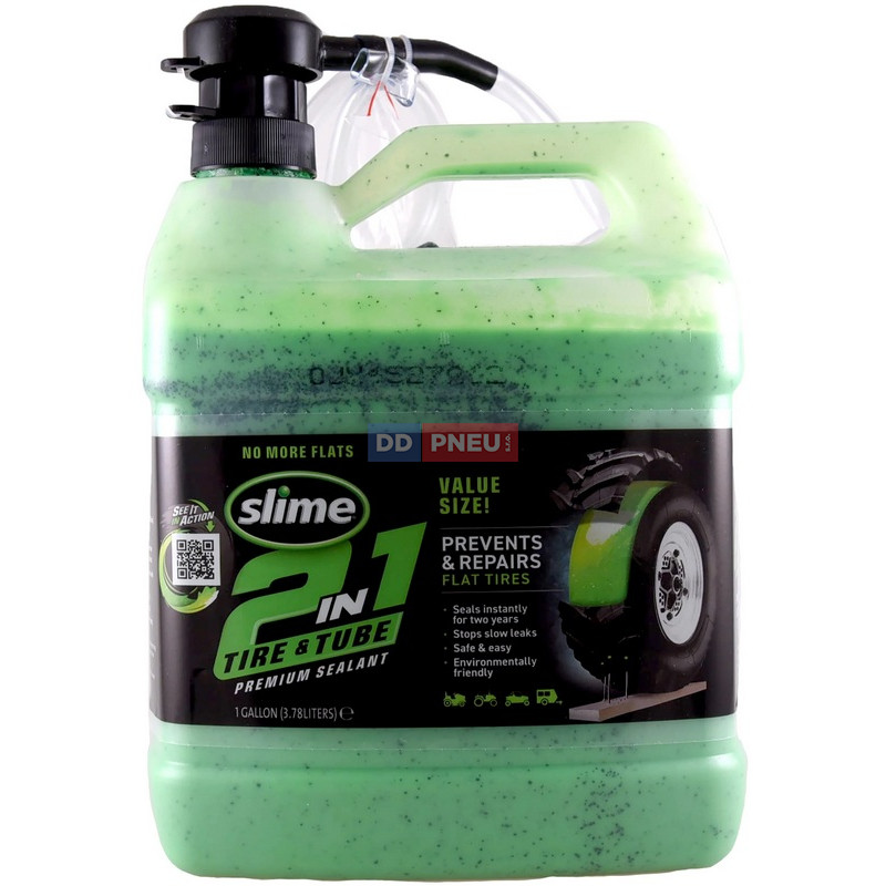 Opravný tmel pre duše a bezdušové pneu 2v1 SLIME 3,8L – vrátane pumpy