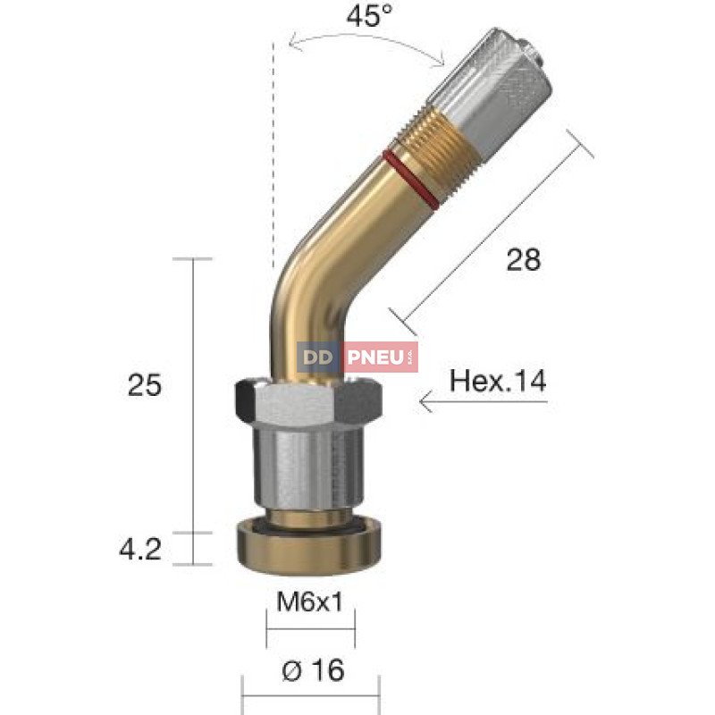Nákladný TPMS ventil 56mm