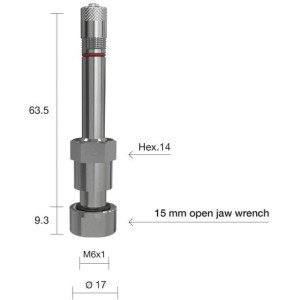 TPMS servisný kit pre Alu disky  - 73(L) x 17 (Ø) x 0°