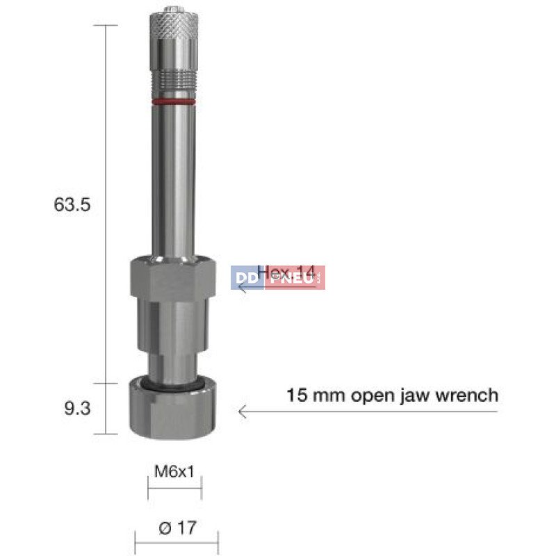 TPMS servisný kit pre Alu disky  - 73(L) x 17 (Ø) x 0°