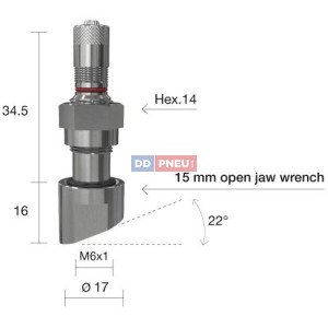 TPMS servisný kit pre Alu disky  - 50.5 (L) x 17 (Ø) x 22°