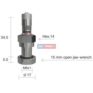 TPMS servisný kit pre Alu disky  - 40 (L) x 17 (Ø) x 0°