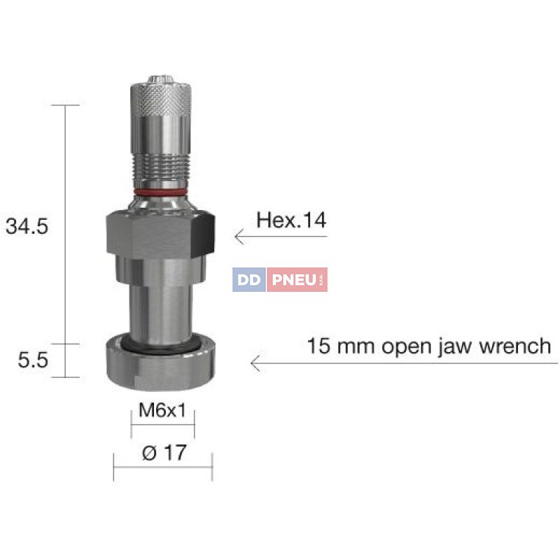 TPMS servisný kit pre Alu disky  - 40 (L) x 17 (Ø) x 0°