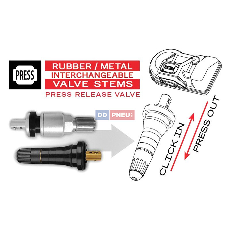 Strieborný alu ventil pre dual AUTEL MX senzor1