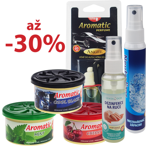 AKCIA – zľava až 30% na dezinfekciu a vôňu do auta Aromatic!